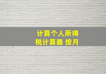 计算个人所得税计算器 按月